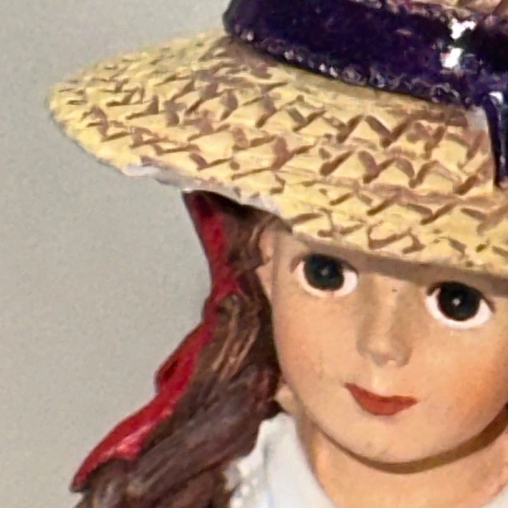 Effanbee Doll Company Christmas Ornament Series 1999 Girl Figurine Navy Coat